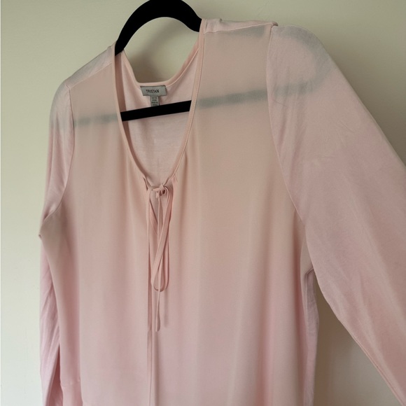 Tristan Pink Tie-Front Blouse - Picture 2 of 8